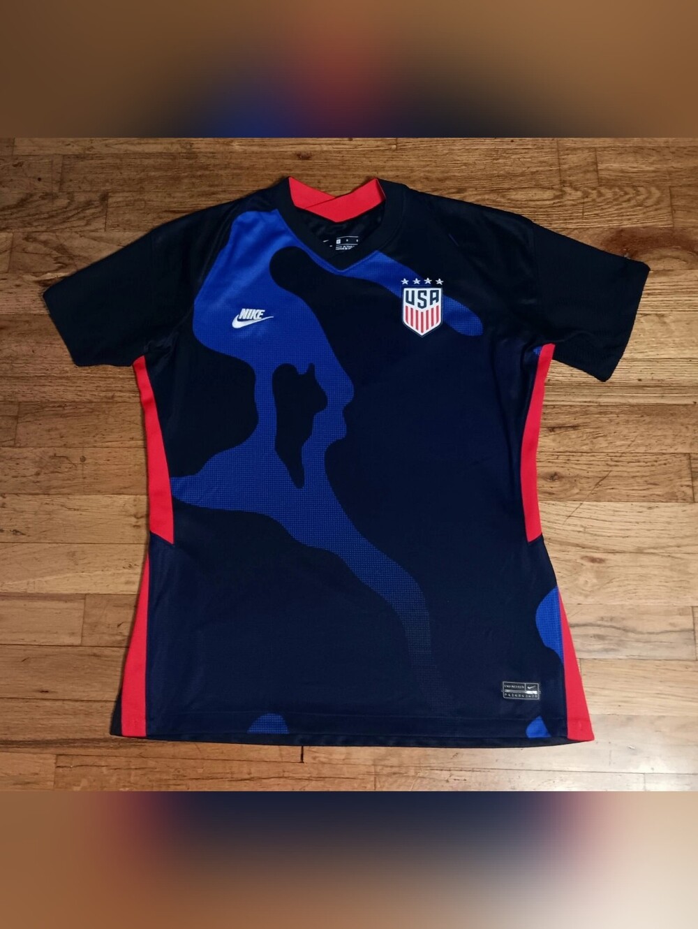 Nike USA Soccer Women’s 2020 Breathe Stadium Away Jersey Blue Camo Large - Picture 2 of 7